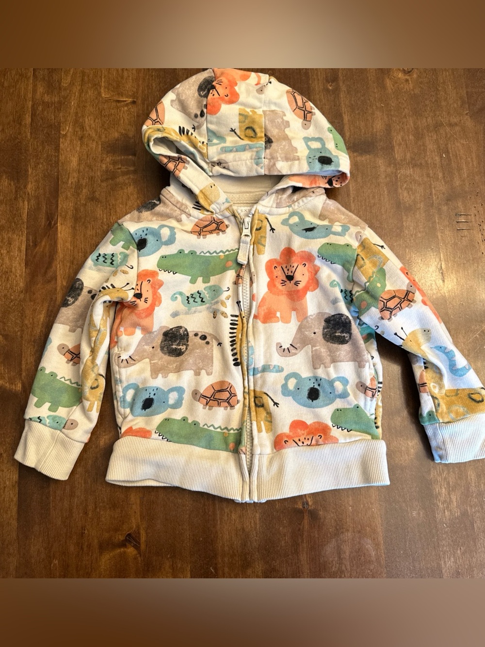 NEXT Boys Toddler Hoodie 2-3 Years Safari Jungle Zoo Animals School Cozy